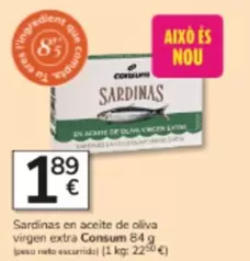Consum - Sardinas En Aceite De Oliva Virgen Extra