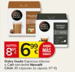 Nescafé - Dolce Gusto Espresso Intenso O Cafe Con Leche Caja 30 Capsulas