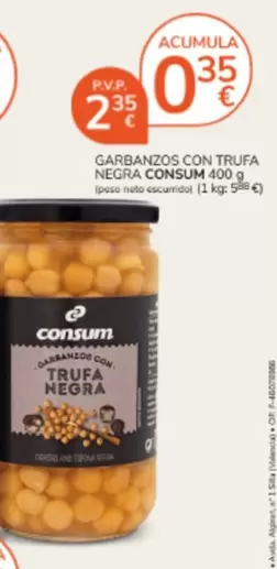 Consum - Garbanzos Con Trufa Negra