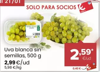 Uva Blanca Sin Semillas