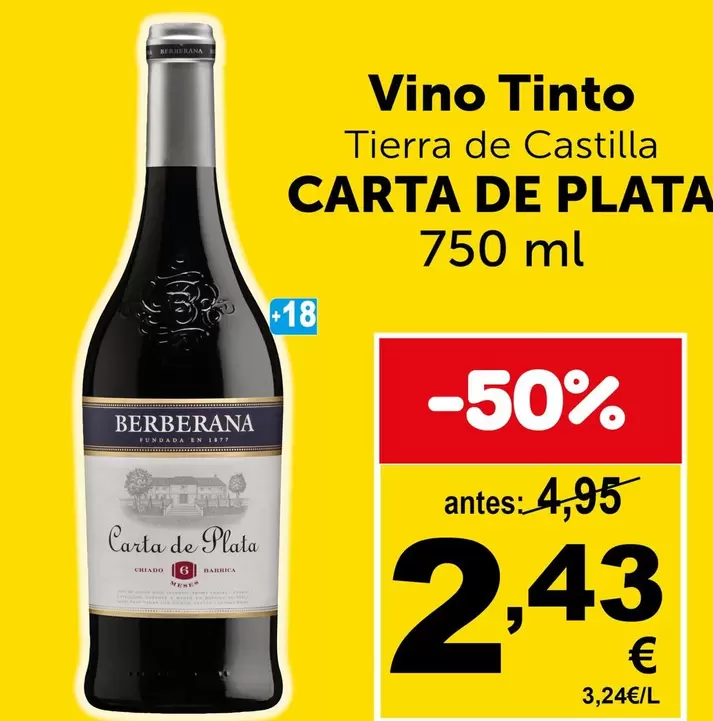 carta de plata - Vino Tinto