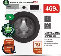 Grundig - Lavadora Gw7p594110w