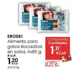 Eroski - Alimento Para Gatos Bocaditos En Salsa 