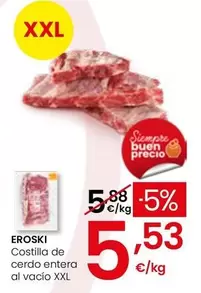 Eroski - Costilla De Cerdo Entera Al Vacío XXL