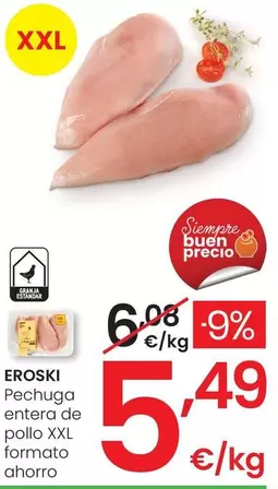 Eroski - Pechuga Entera De Pollo XXL