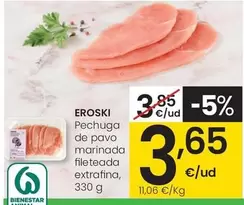 Eroski - Pechuga De Pavo Marinada Fileteada Extrafina