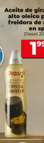 Diasol - Aceite De Girasol Alto Oleico Para Freidora De Aire En Spray 200 Ml