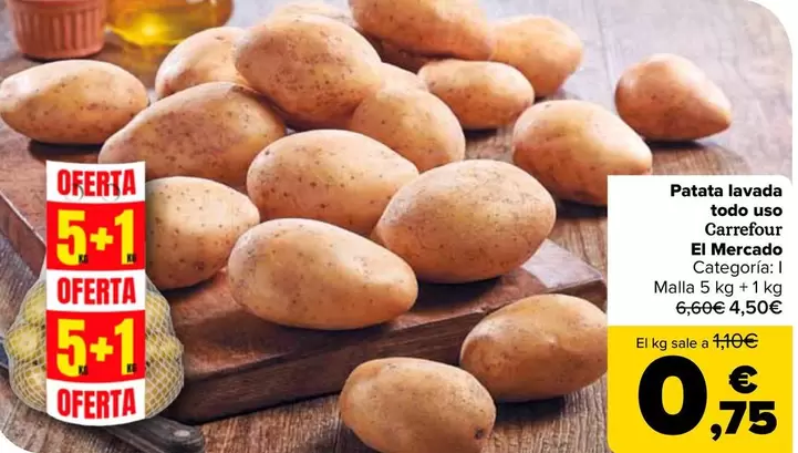 Carrefour El Mercado - Patata Lavada Todo Uso  