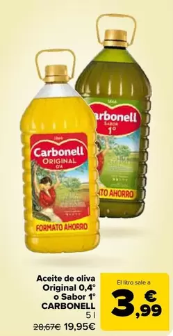 Carbonell - Aceite De Oliva Original 0,4° O Sabor 1°