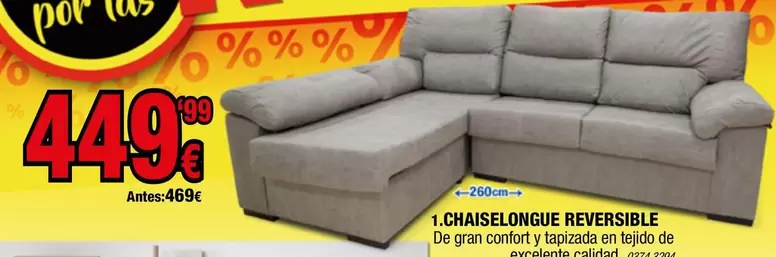 Confort - Chaiselongue Reversible