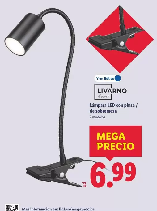 Livarno Home - Lámpara Led Con Pinza/De Sobremesa