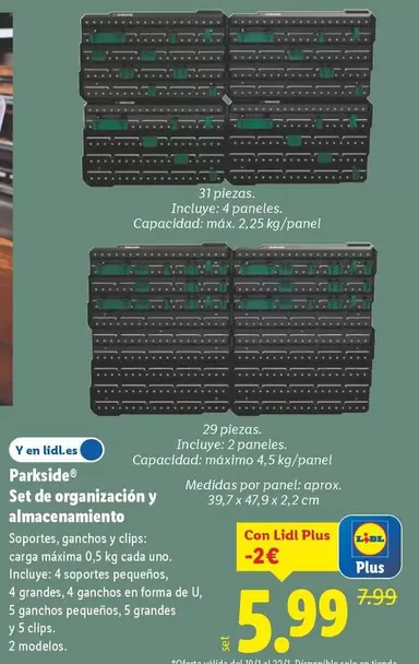 Parkside - Set De Organización Y Almacenamiento