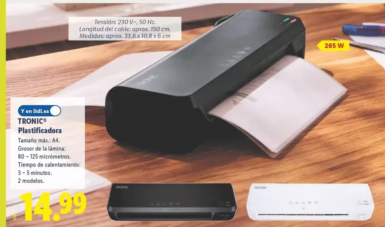 Tronic - Plastificadora