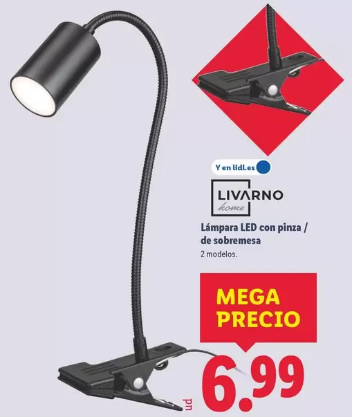 Livarno Home - Lampara Led Con Pinza/ De Sobremesa