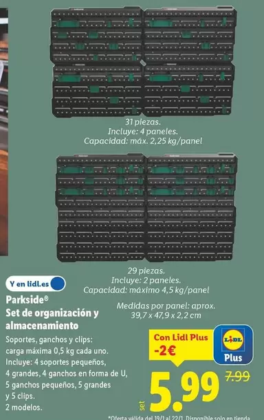 Parkside - Set De Organización Y Almacenamiento