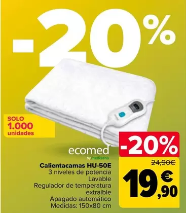 Medisana - Calientacamas HU-50E