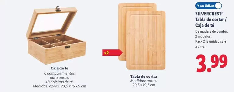 SilverCrest - Tabla De Cortar/Caja De Té