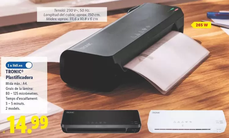 Tronic - Plastificadora 