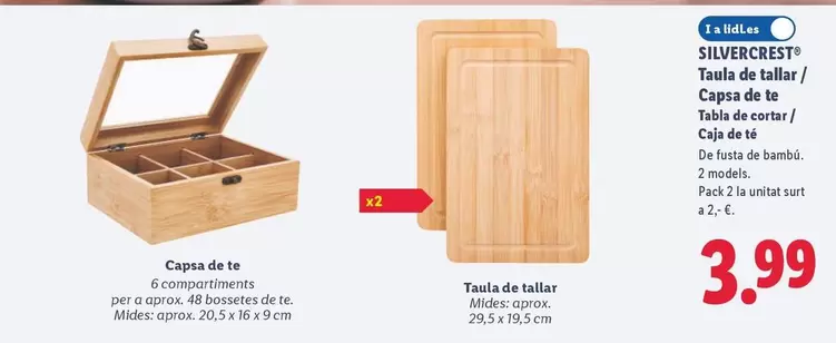 SilverCrest - Tabla De Cortar/Caja De Té