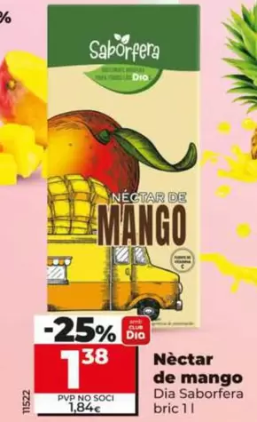Dia Saborfera - Nectar De Mango  Brik 1 L