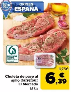Carrefour El Mercado - Chuleta De Pavo Al Ajillo 