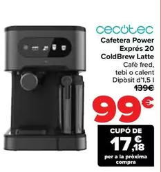 Cecotec - Cafetera Power Espresso 20 ColdBrew Latte
