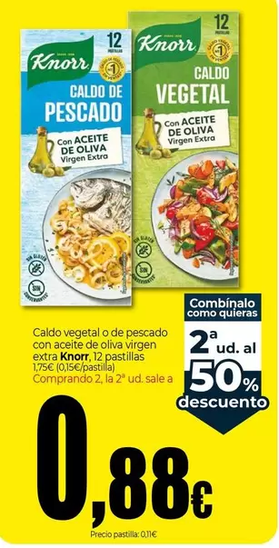 Knorr - Caldo Vegetal O De Pescado Con Aceite De Oliva Virgen Extra