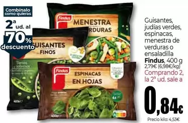 Findus - Guisantes, Judías Verdes, Espinacas, Menestra De Verduras O Ensaladilla