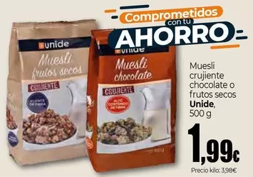 Unide - Muesli Crujiente Chocolate O Frutos Secos