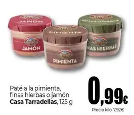 Casa Tarradellas - Pate A La Pimienta Finas Hierbas O Jamon