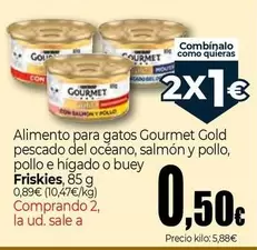 Friskies - Alimento Para Gatos Gourmet Gold Pescado Del Océano, Salmón Y Pollo, Pollo E Higado O Buey