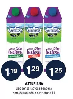 La Asturiana - Llet Sense Lactosa Sencera, Semidesnatada O Desnatada