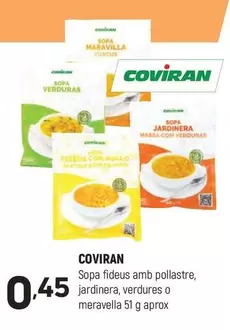 coviran - Sopa Fideus Amb Pollastre, Jardinera, Verdures O Meravella 51 G Aprox