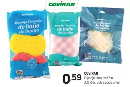coviran - Espongia Bany Oval 3 U.