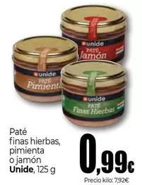 Unide - Pate Finas Hierbas, Pimienta O Jamon