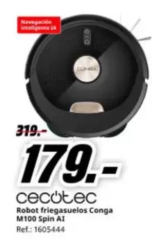 cecotec - Robot Friegasuelos Conga M100 Spin A 1
