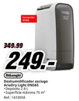 DeLonghi - Deshumidificador Asciugo AriaDry Light Dns65