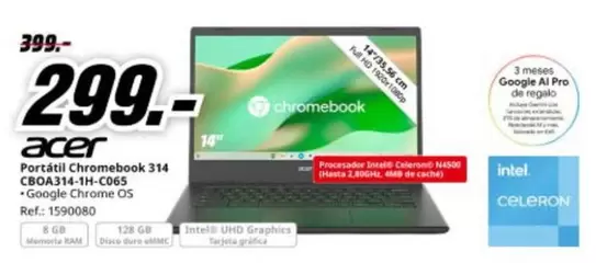Acer - Portátil Chromebook 314 CB0A3 11-11C06S