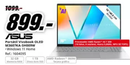 Asus - Portátil Vivobook Oled Mt3607ka-sho09w