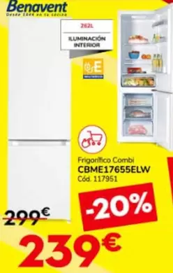 Benavent - Frigorífico Combi Cbme17655ew