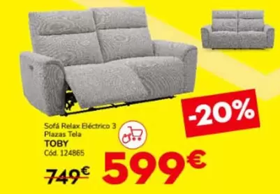 Relax - Sofá  Electrico 3 Plazas Tela