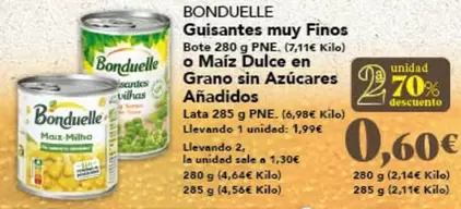 Bonduelle - Guisantes Muy Finos O Maiz Dulce En Grano Sin Azucares Anadidos