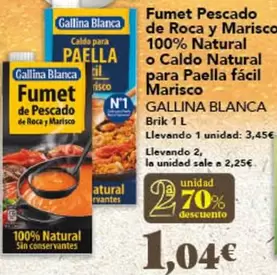 Gallina Blanca - Fumet Pescado De Roca Y Marisco 100% Natural O Caldo Natural Para Paella Faci Marisco