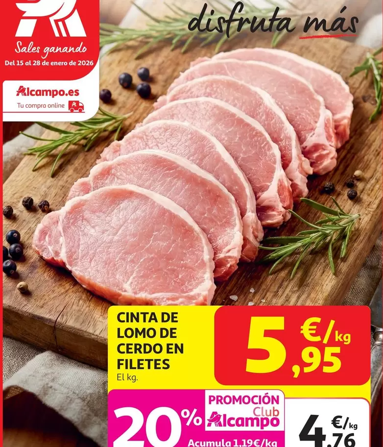 alcampo - Cinta De Lomo De Cerdo En Filetes