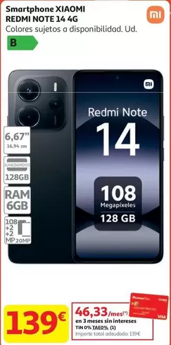 Xiaomi - Smartphone Redmi Note 14 4g