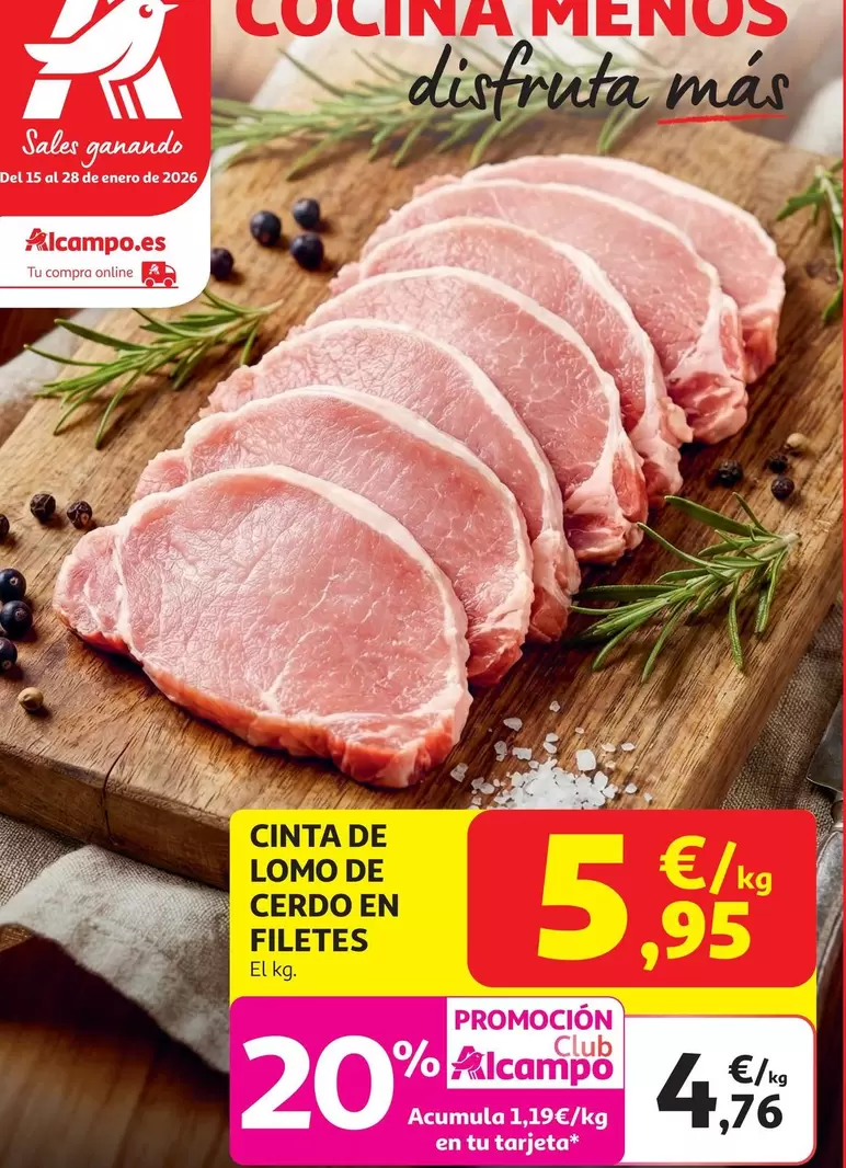 Cinta De Lomo De Cerdo En Filetes