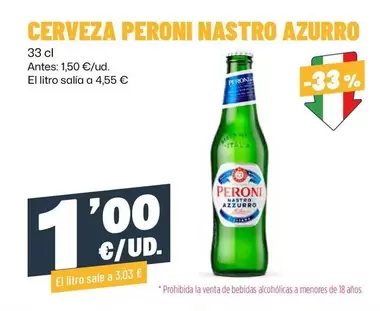 Peroni - Cerveza Nastro Azurro