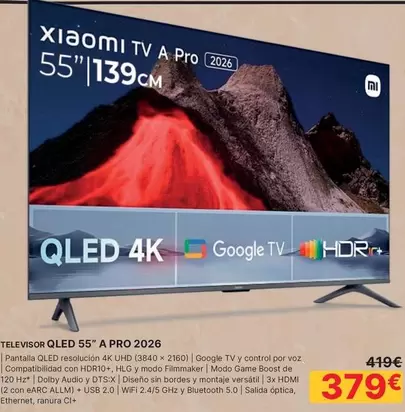 Xiaomi - Televisor Qled 55" A Pro 2026