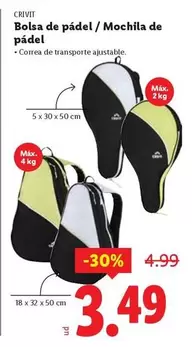 Crivit - Bolsa De Pádel/Mochila De Pádel