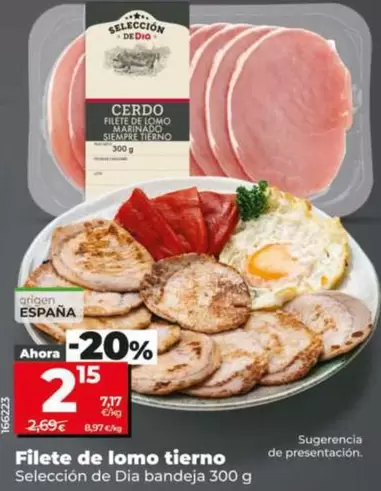 Seleccion De Dia - Filete De Lomo Tierno Bandeja 300 G